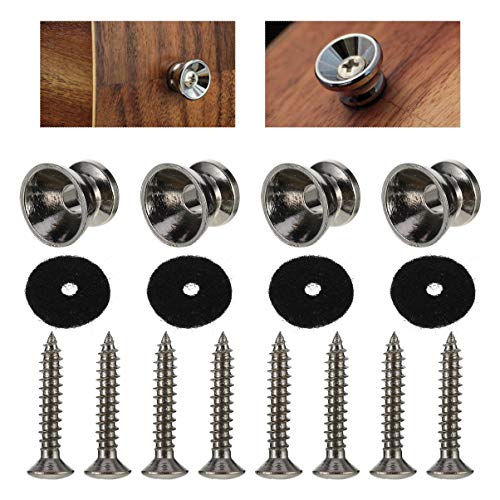 EXCEART 24Pcs Botões de Alça de Guitarra DIY Artesanal de Guitarra Parafuso de Parafuso de Cinto Blo