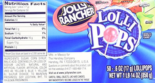 Calories in a jolly rancher lollipop