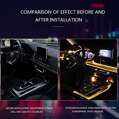 Aotoink Car Interior Strip Lights, 5 In 1 Multicolor Rgb Led Ambient Lighting, Fiber Optic El Neon Tube Light, Diy Mode And Music Sync App Control 12V Light Kit #TOP1