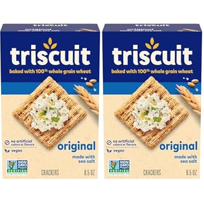 Triscuit Original Whole Grain Wheat Crackers, Vegan Crackers, Healthy Snacks, Lunch Snacks, 8.5 oz (Pack of 2)