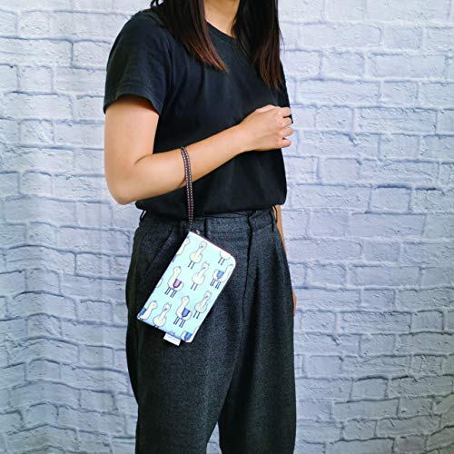 Image of Taianda Women Phone Wristlet Wallet Pouch, Dual Slots (Lama Pattern Blue)