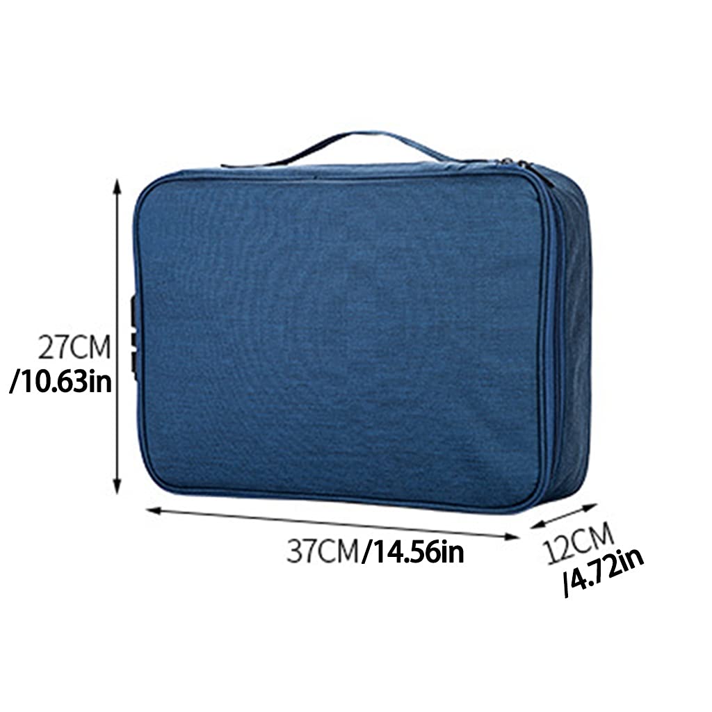 Busta per documenti, Portadocumenti con cerniera, borsa portadocumenti grande, organizer, scatole archivio(Lake Green)