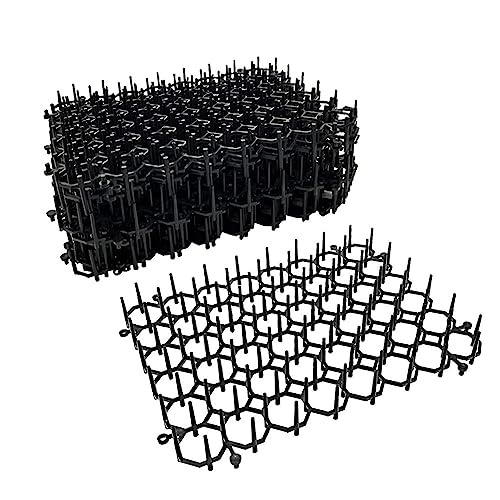BUYTER 12 Pack 8.5 * 6.5 Inch Square Cat Scat Mats with Spikes, Cat Repellent Pads Fence Animal Barrier,Included 12 Pack Staples and 20 Pack Zip Ties (8.5''*6.5'')