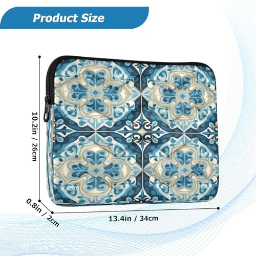 Funda para laptop 13-14 pulgadas con diseño Talavera azul miniatura 3