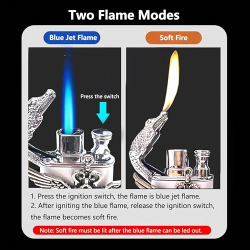 Encendedor Butano Antorcha Dual Llama Cocodrilo Blanco miniatura 2