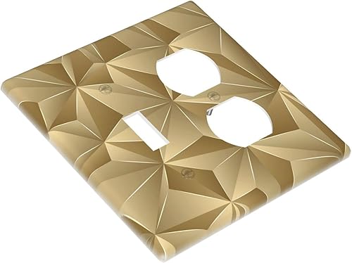 Miniatura 3 de Placa de pared combinada de oro con diamante 3D, 1 interruptor de luz dúplex, cubierta decorativa de 2 cuadrillas, placa de pared para cocina, sala