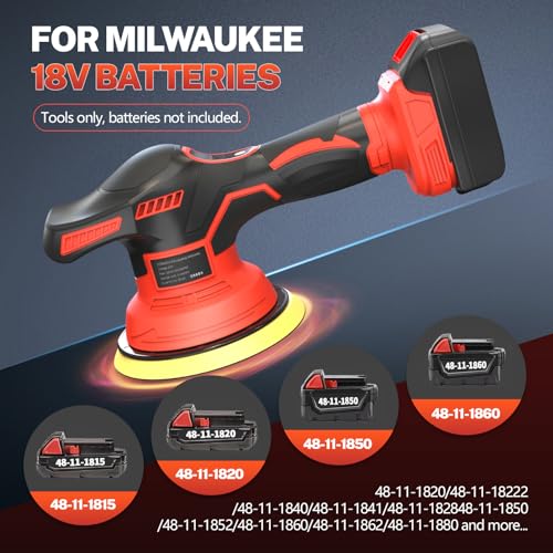 image for Labfintom Cordless Car Buffer Polisher for Milwaukee 18V Max Battery, 