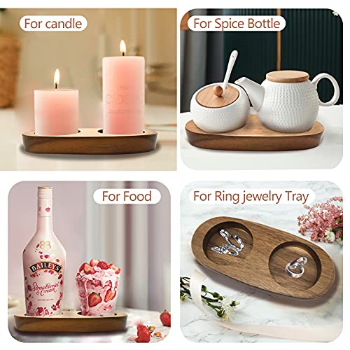 Salt And Pepper Mill Tray,Acacia Wood Tray, Salt & Pepper Grinder Accessories（Inner Dia 7Cm）Fit Many Mills & Shakers #TOP5