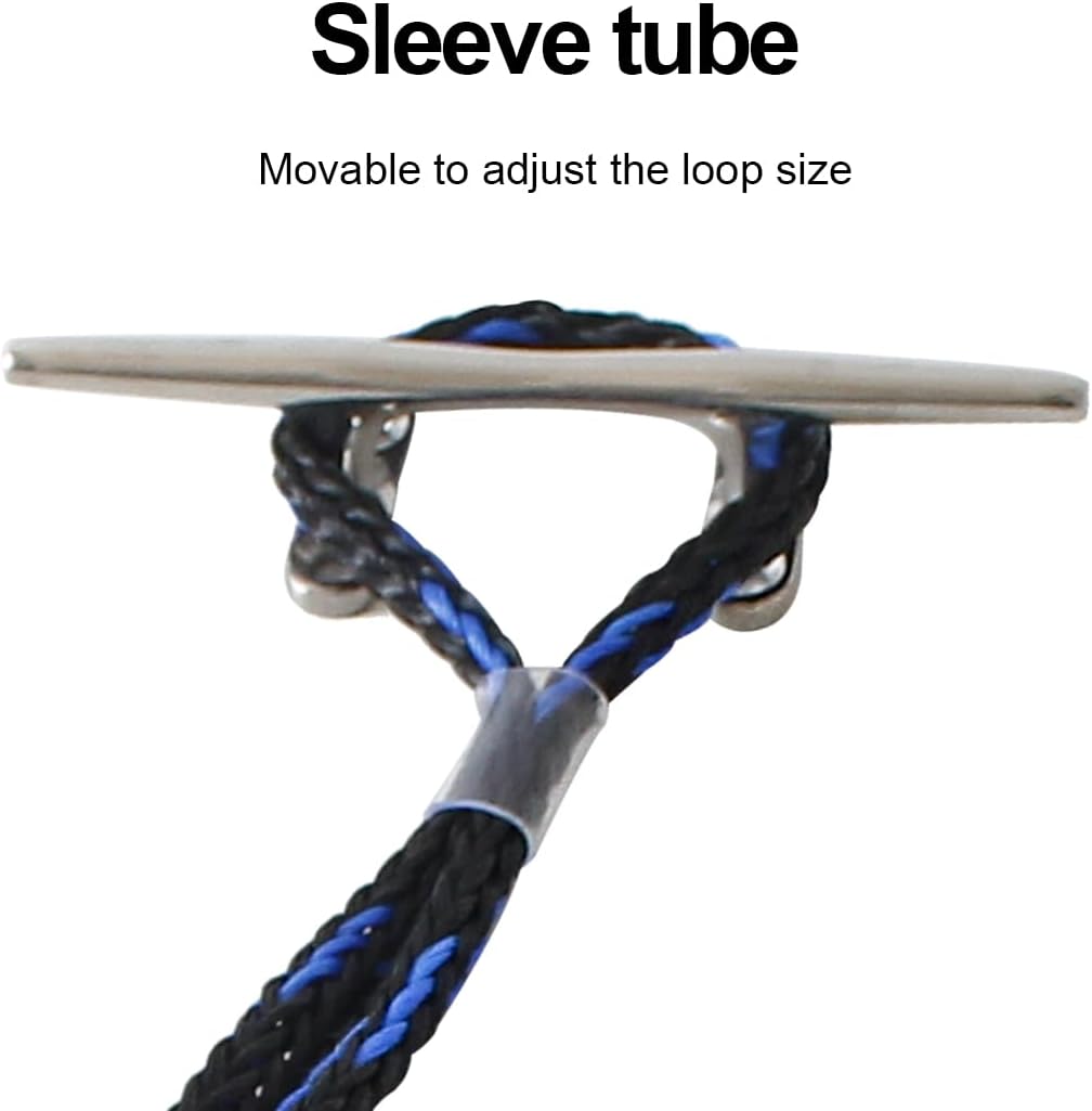 MALZE-NEWSEED Bungee Dock Lines for Boat, 6 Feet Shock Absorb Dock Tie Premium Mooring Ropes with 316 Stainless Steel Clip for Boat Pontoon Fender, PWC, Jet ski, Kayak, Power Boat, 2 PCS (Black&Blue)
