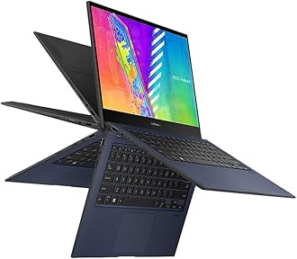 ASUS VivoBook Go 14 Flip Thin and Light 2-in-1 Laptop, 14” FHD Touch, Intel Celeron N4500 CPU, UHD Graphics, 4GB RAM, 64GB eMMC, NumberPad, Windows 11 Home in S Mode, Quiet Blue, J1400KA-DS02T
