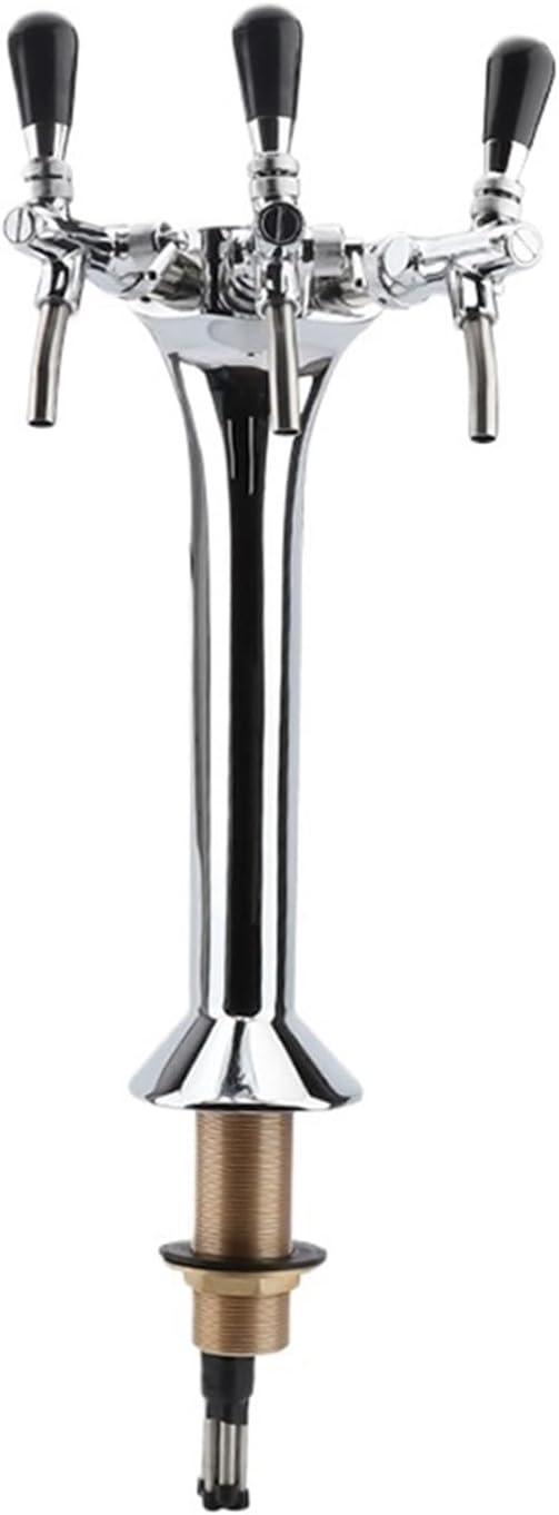 1pc Triple Taps Snake Beer Tower,Chrome Plated Brass Beer Dispenser,Beer Faucets With Flow Control Knob,Beer Tower For Bar/Home Brew