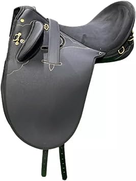 HUMAYL Saddlery Synthetic Suede Australian English Stock Horse Saddle Collection Horse Rider Without Horn Hornless Equestrian Trail Tack Get Matching Girth-Stirrups Size10-18 inch Seat,STOCK3