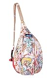 KAVU Mini Rope Sling Pack with Adjustable Rope Shoulder Strap - Floral Coral