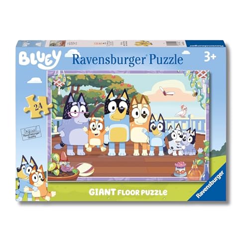 Ravensburger - Puzzle Bluey, Collezione Giant Pavimento, Idea Regalo per Bambini 3+ Anni, Gioco Educativo e Stimolante, 24 Pezzi Giganti, 70x50 cm