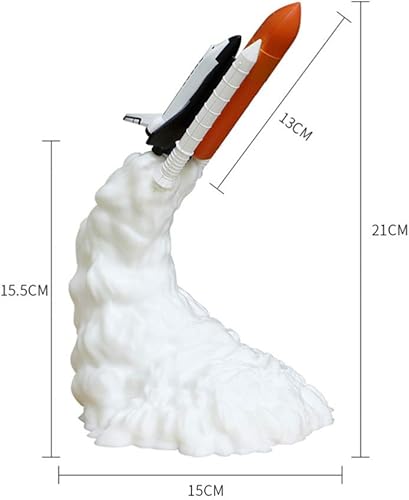 Miniatura 7 de Mobestech Lámpara de noche de cohete con impresión 3D, lámpara de transbordador espacial, adornos de escritorio para oficina en casa, regalos de