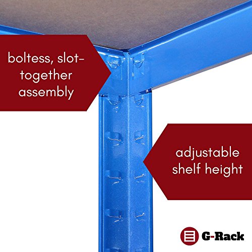 Garagenregal: 180cm x 120cm x 40cm | Heavy Duty Regale für die Lagerung - 1 blaues 5-stöckiges Regal (175KG pro… – Bild 6