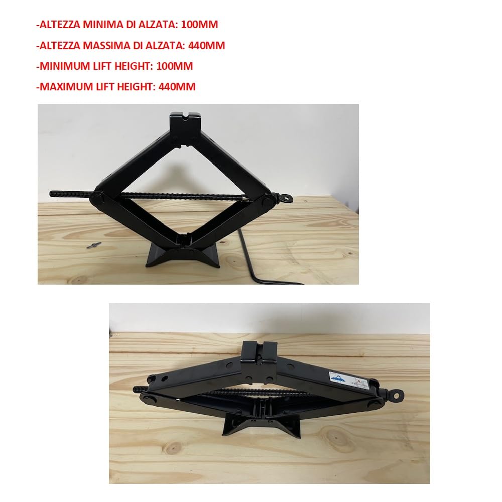 COMPATIBILE CON FORD FIESTA CRIC A PANTOGRAFO PER AUTO+CHIAVE A CROCE PER SVITARE BULLONI KIT EMERGENZA STRADALE CRICK DA 2 TONNELLATE OMOLOGATO