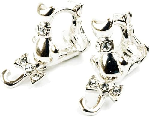 Amazon  [ATK21] 両耳用（2個セット）ねこモチーフ フープピアス 