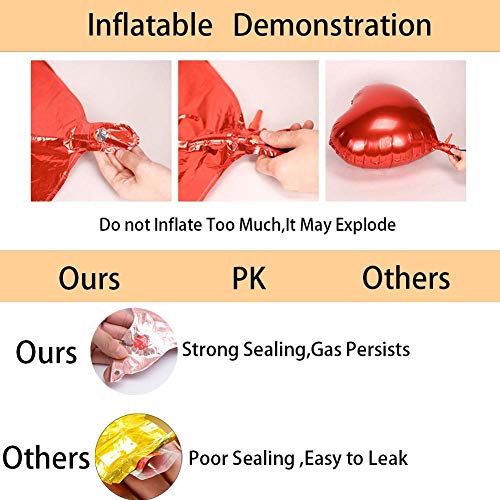 XUNKE Palloncini Rosa Oro, Palloncini Elio Cuore