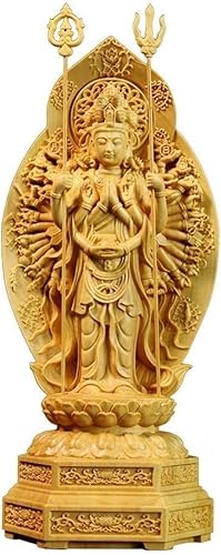 木彫りの仏像 仏像装飾 仏壇 (千手観音 仏像)仏像装飾 家庭用装飾品 木に彫られた偶像 仏像 フィギュア 木彫り 置物 マニュアル 家 装飾品 天然樹木 家飾り 祈る 厄除け お守り 開運 祈る 風水グッズ