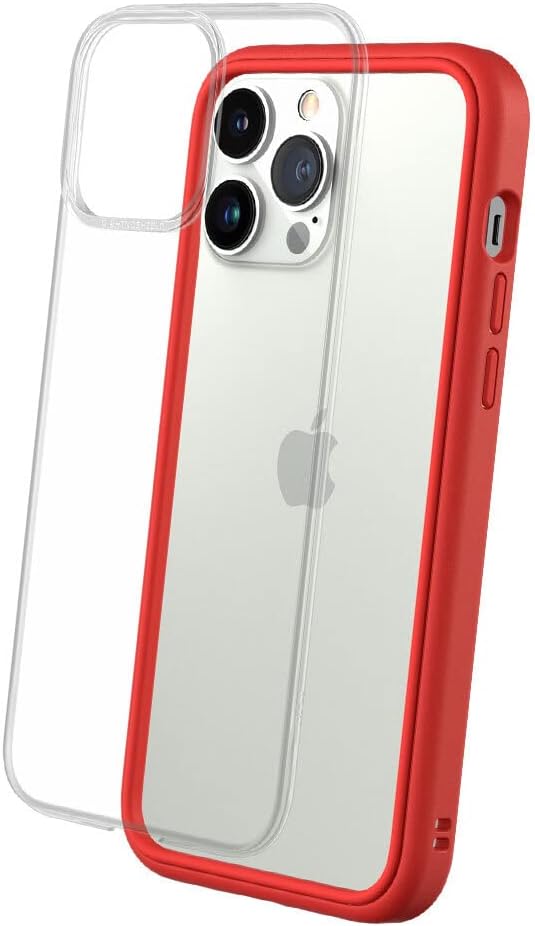 RhinoShield Modular Case Compatible with [iPhone 13 Pro Max] | Mod NX - Customizable Shock Absorbent Heavy Duty Protective Cover 3.5M / 11ft Drop Protection - Red