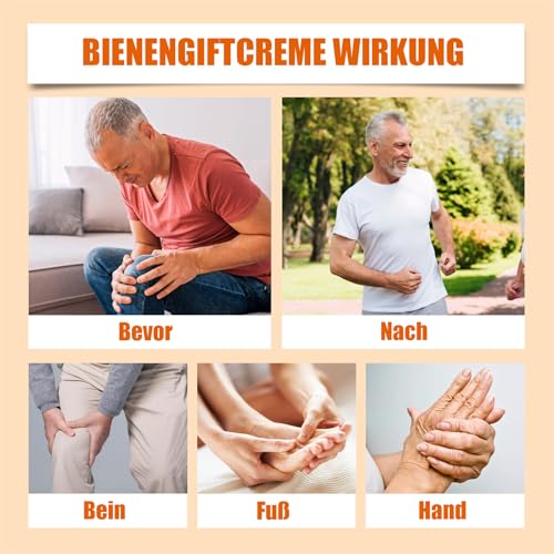 Bienengift Gelenkcreme, 3PCS Kurkuma Bienengift Creme, Natürliche Bienengiftsalbe, Bee Venom Joint Gel, Bee Venom Creme für Nacken Taille Rücken Hände Füße, Deep Nourishment Beruhigend, Sanft Pflegend
