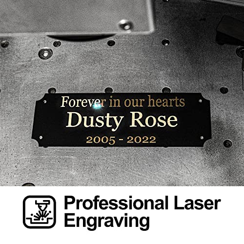 Image of Personalized Name Plates, Black Engraved Plaque with Gold Text, Trophy Plates Engraved, Custom Name Plate with Adhesive Backing or Screws, 6 inch W x 2 inch H