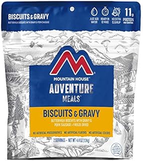 Mountain House Biscuits & Gravy | Freeze Dried Backpacking & Camping Food |2 Servings