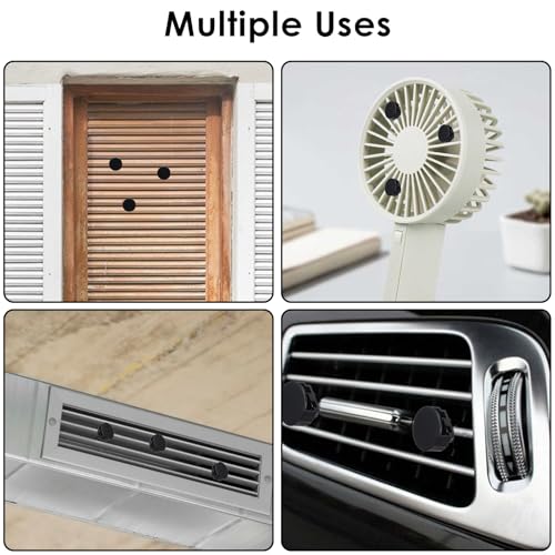 Image of 100 Pcs Metal Car Vent Clips with Round Plastic Slot Head, Air Vent Clips Car Accessories Replacement, Car Air Fresheners Perfume Vent Clips for Most Car, Office, Home (Black, 40x24mm)