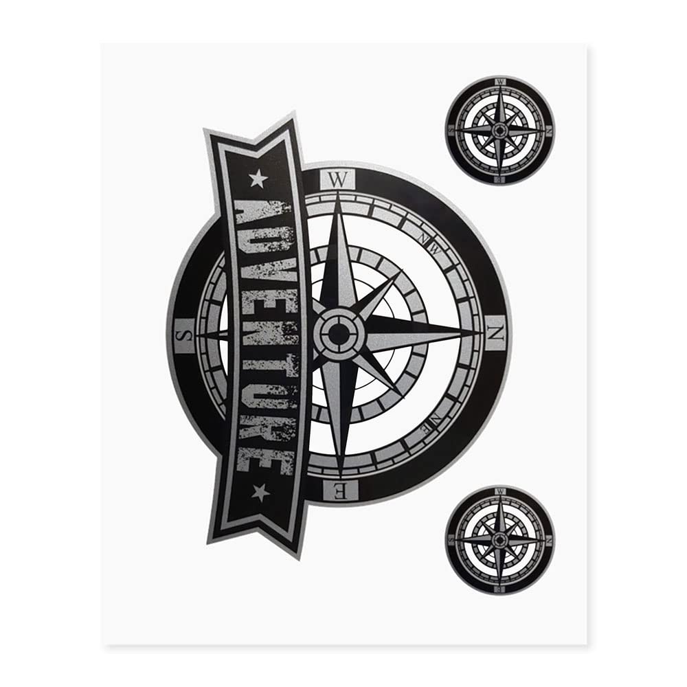 4R Quattroerre.it Sticker Adventure Wind Rose Super Transparent, 20 x 24 cm