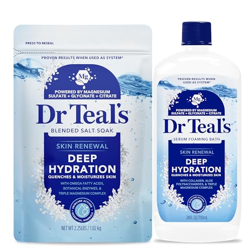 Dr Teals Skin Renewal Deep Hydration Salt & Foaming Bath Combo Pack