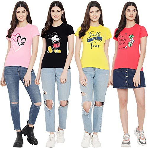 Image of Preneum Women's Letter Print Regular Fit T-Shirt