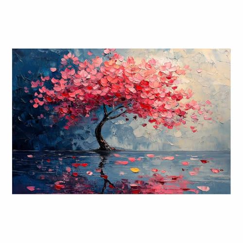 Tableau mural fleurs rouges pour salon chic et moderne 70x100cm