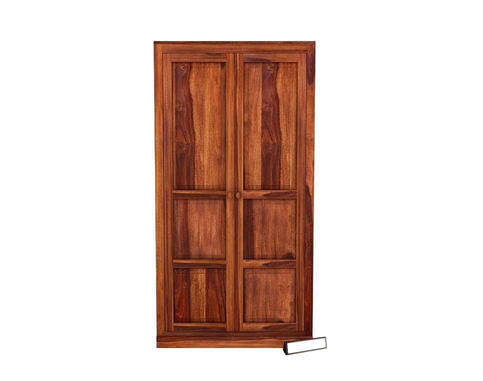 Image of Sheesham Wood Wardrobe with 3 Drawer and 4 Shelves Storage for Bedroom Wooden Almirah for Clothes for Living Room Bedroom Home, Solid Wood Furniture | (C-Hony)