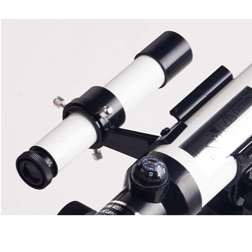Telescopio para Principiantes para astronomía, Refractor de Apertura de 40 mm, monocular de Cielo de Vidrio Totalmente Recubierto, monoscopio para niños, telescopio Espacial Compacto, Blanco