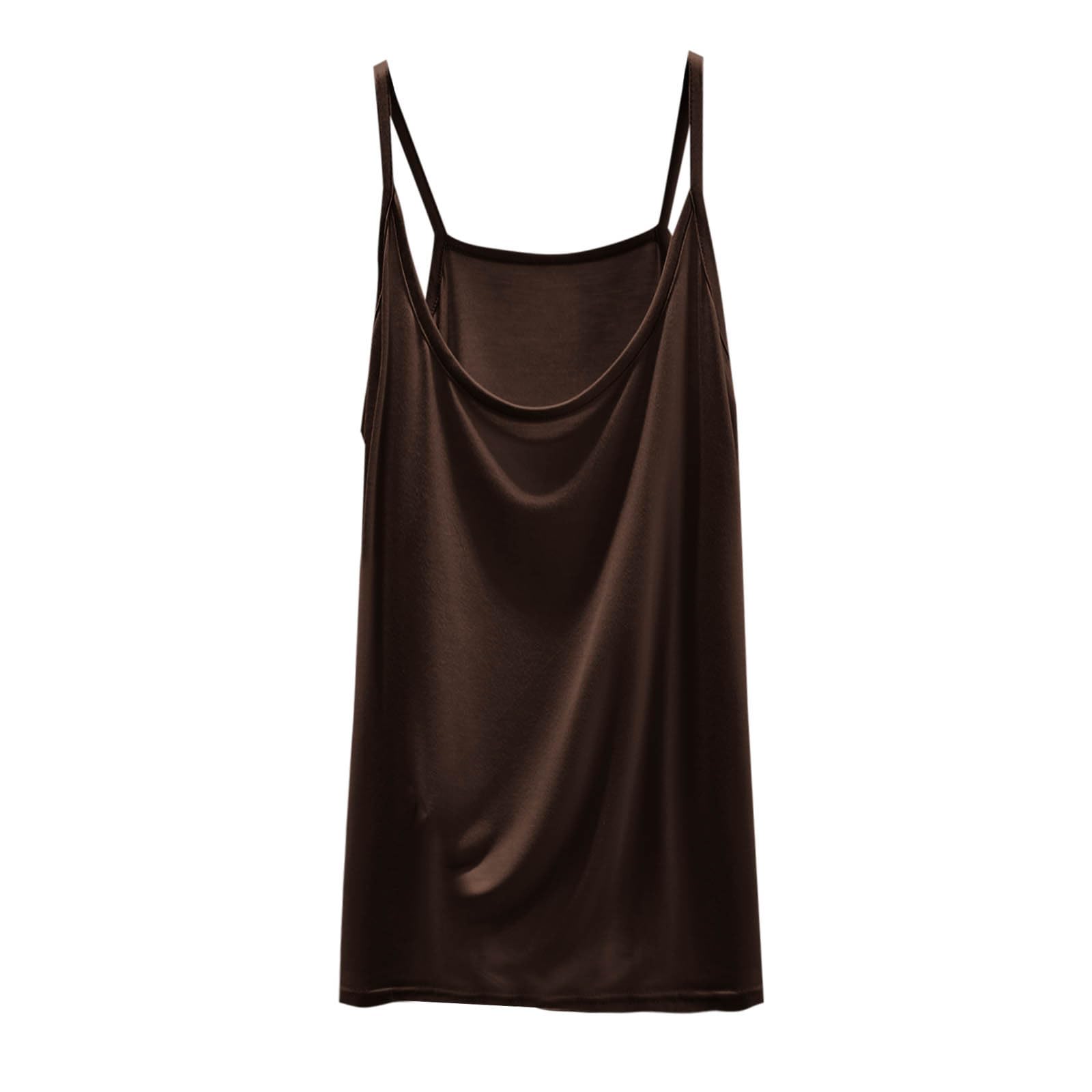 Women Tank Tops Spaghetti Strap Snoop Neck Sleeveless Camisole Loose Racerback Cami Casual Solid Color Undershirts