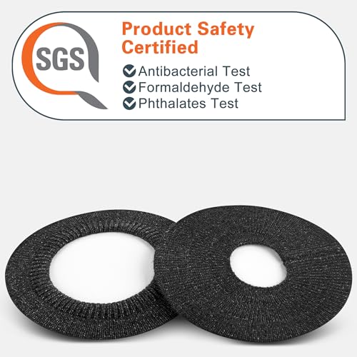 Geekria 2 Pairs Flex Fabric Headphone Covers (Product Safety Certified), Washable & Stretchable Sanitary Protectors for Over-Ear Headsets, Sweat-Resistant (Size S/Black)