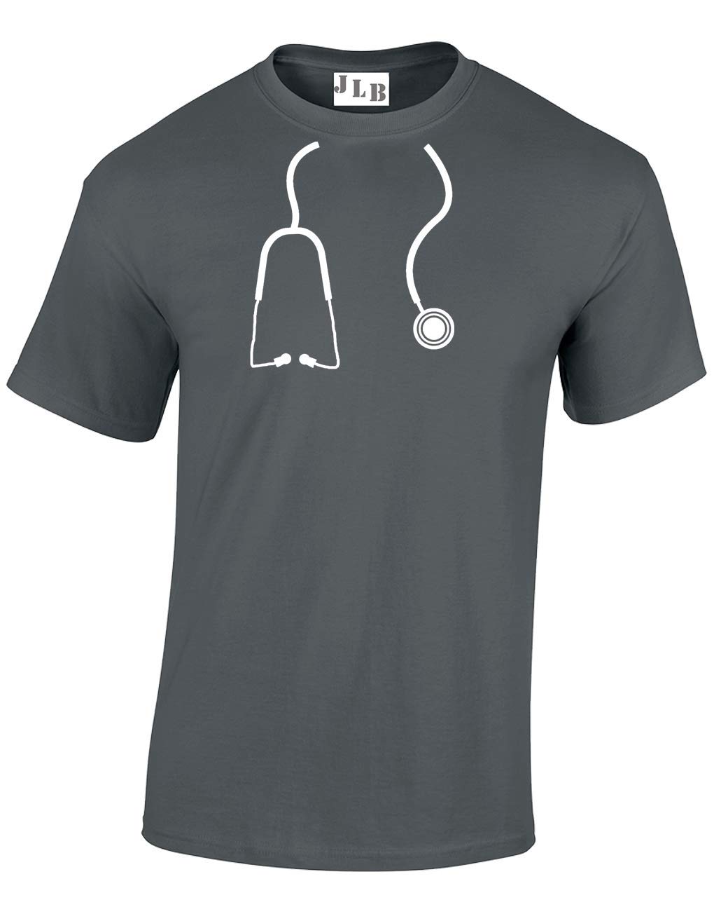 Crown Designs Men's Charcoal Stethoscope Novelty Gift For & Teenagers T-Shirts Tops (Charcoal/X-Large)