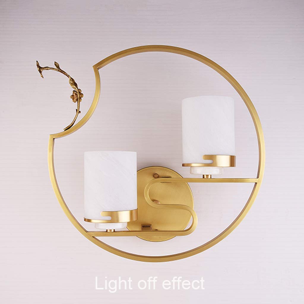 Lampade parete Lampada da parete a doppia testa a led nuovo cinese fisso lampada da parete in ottone a parete fissa cinese cinese creativo sfondo muro lampada da parete decorativa Applique Parete