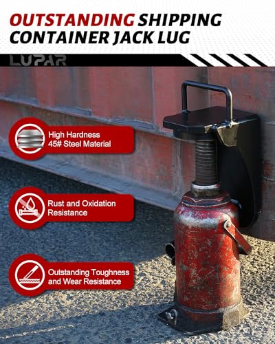 Lupar Heavy-Duty Shipping Container Jack Lug with U-Shaped Handle, Storage Container Leveler Booster, Black