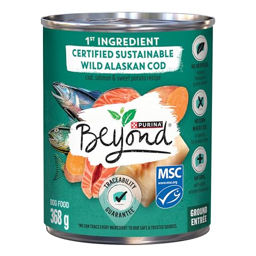 Beyond Natural Wet Dog Food, Alaskan Cod, Salmon & Sweet Potato Ground Entree - 368 g Can (12 Pack) image 2