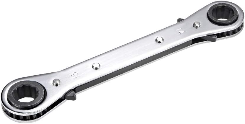 uxcell Reversible Ratcheting Wrench, 12mm x 13mm Offset Double Box End, Cr-V