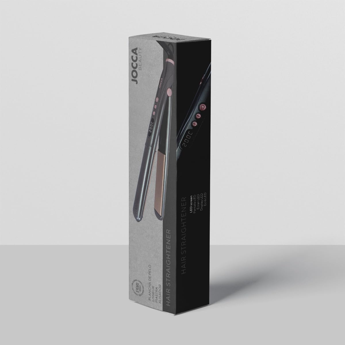 Jocca - Cyfrowa prostownica do włosów | Płyty ceramiczne | Wyświetlacz LED | Technologia jonowa | Obrotowy kabel o 360°