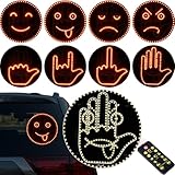 Tomorotec LED Car Expression Display with Remote Control for Quick Gesture Changes, Easy Installation Multiple Light Modes Hand Gesture Signal Light, Bright LED Anti-Tailgating and Safety Warnings