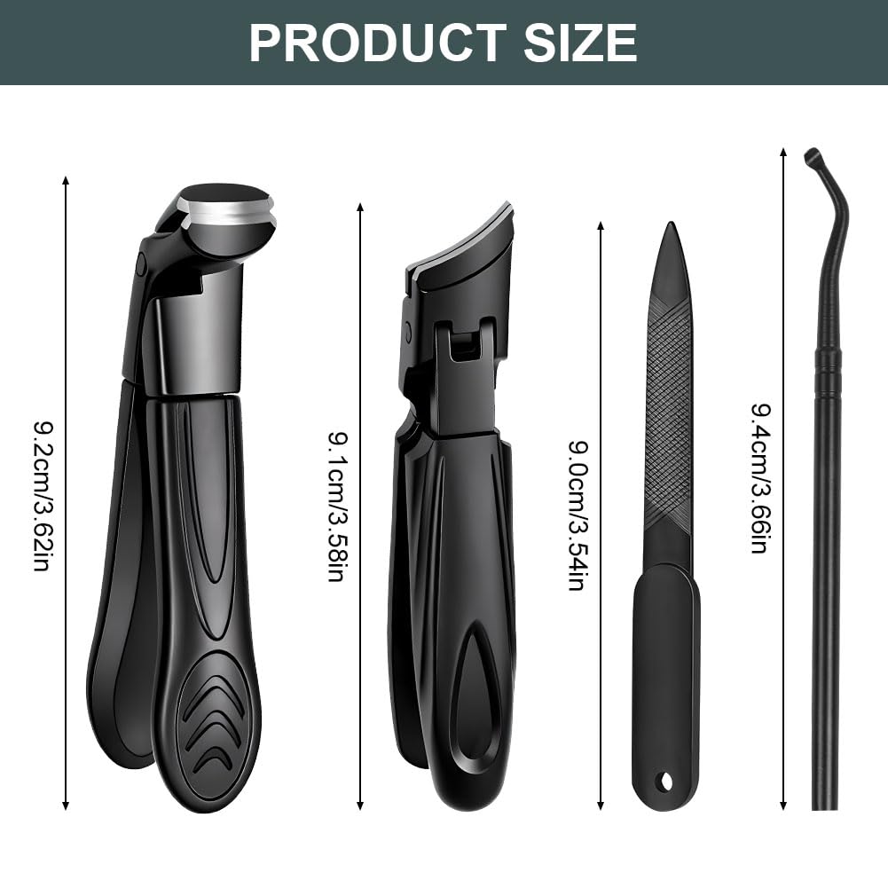 Beugo Nail Clippers for Thick Nails Toenail Clippers for Thick Toenails Angled Head Large Toe Nail Clipper Set Wide Jaw Opening Sharp Heavy Duty Fingernail Clipper Cutter for Men Women Seniors - Image 2