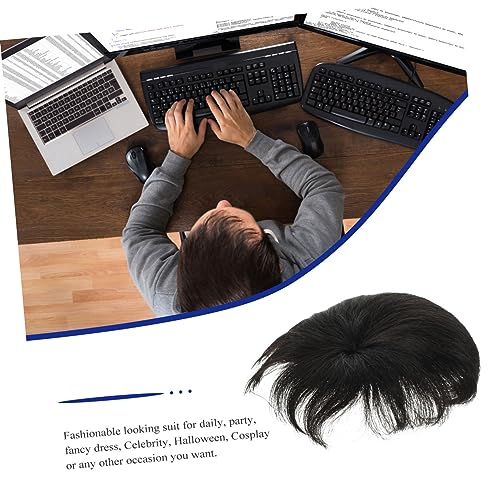 Postiche homme cheveux blancs : lot de 2 perruques à clip