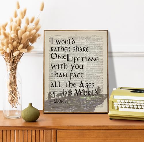 Image of Lord of the Rings Framed Poster - 'I Would Rather Share One Lifetime - Arwen', LOTR Birthday Decor, 12x15