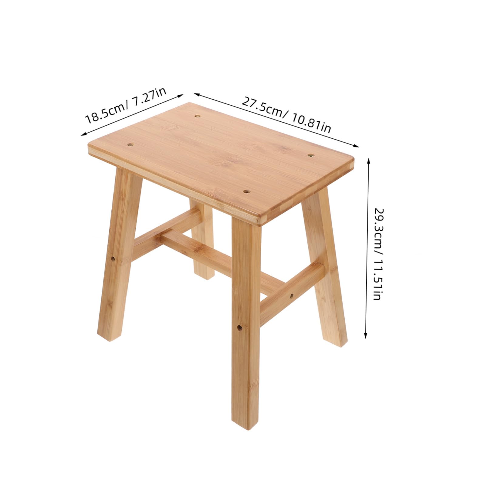 GRIRIW Indoor Bamboo Shoe Bench Adult Step Stool Multi-Purpose Lightweight Easy to Move for Boys and Girls Adults