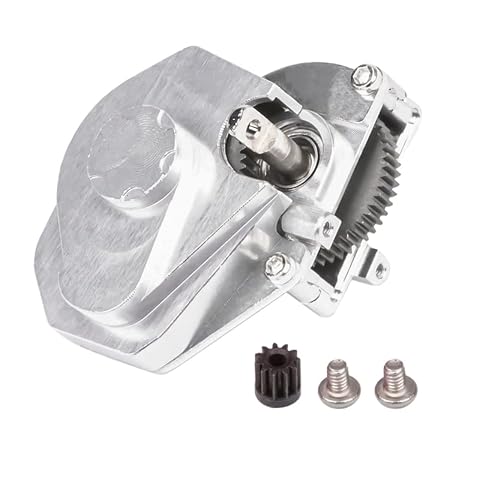 OwlKay Akcesoria RC Metalowa zmontowana skrzynia biegów z wewnętrznymi zębatkami do 1/24 zdalnie sterowany samochód gąsienicowy Axial SCX24 części zamienne (Color : Silver)