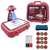 Zeichenprojektortisch mit 96 Projektionsmustern, Zeichenprojektorspielzeug, Tragedesign, Früherziehung, Lernspielzeug, Kinderzeichnung, Zeichentisch, 5 ml compatible with Motorikschleifen (D)